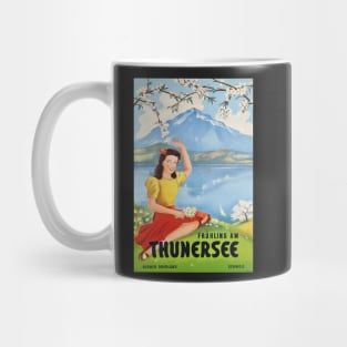 Frühling am Thunersee, Berner Oberland,Schweiz,Travel Poster Mug